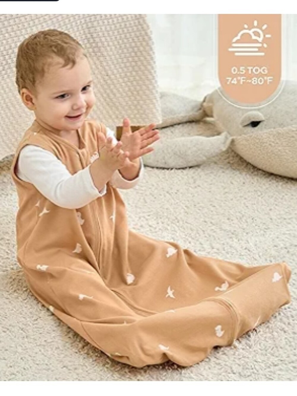 JELLYMONI BNWT COTTON Baby Sleep Sack - DINO Print - Small O - 6 M